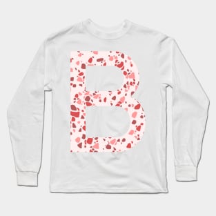 Pink Terrazzo Initial B Long Sleeve T-Shirt